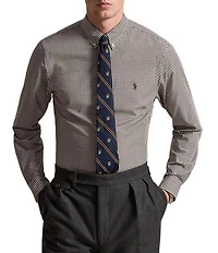 Polo Ralph Lauren Slim Fit Gingham Stretch Poplin Long Sleeve Woven Shirt