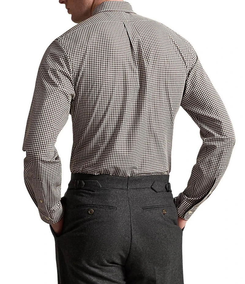 Polo Ralph Lauren Slim Fit Gingham Stretch Poplin Long Sleeve Woven Shirt