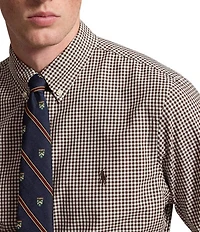 Polo Ralph Lauren Slim Fit Gingham Stretch Poplin Long Sleeve Woven Shirt