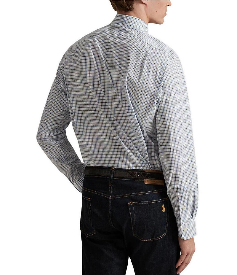 Polo Ralph Lauren Slim Fit Plaid Stretch Poplin Long Sleeve Woven Shirt
