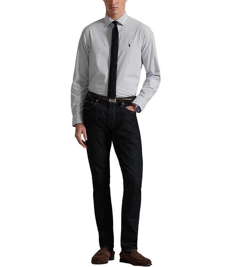 Polo Ralph Lauren Slim Fit Plaid Stretch Poplin Long Sleeve Woven Shirt