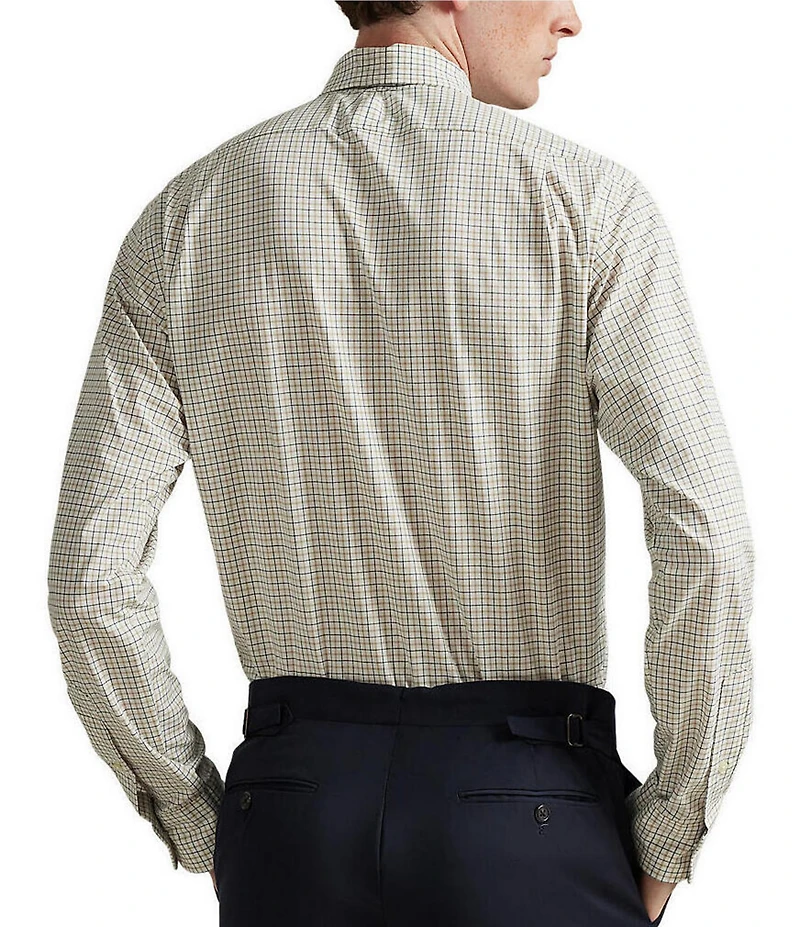 Polo Ralph Lauren Slim Fit Plaid Stretch Poplin Long Sleeve Woven Shirt