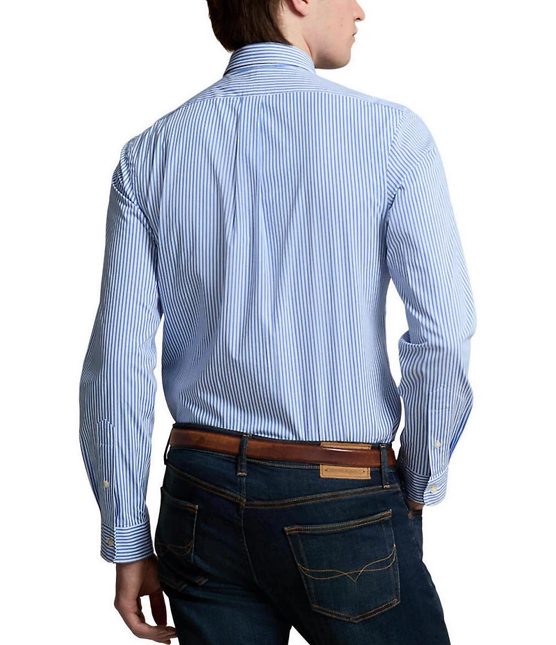 Polo Ralph Lauren Slim Fit Stripe Stretch Poplin Long Sleeve Woven Shirt
