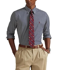 Polo Ralph Lauren Slim Fit Stripe Stretch Poplin Long Sleeve Woven Shirt