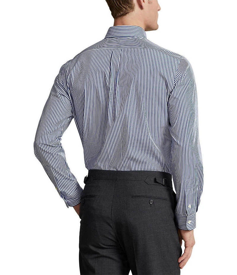 Polo Ralph Lauren Slim Fit Striped Stretch Poplin Long Sleeve Woven Shirt