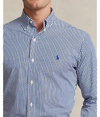 Polo Ralph Lauren Slim Fit Striped Stretch Poplin Long Sleeve Woven Shirt