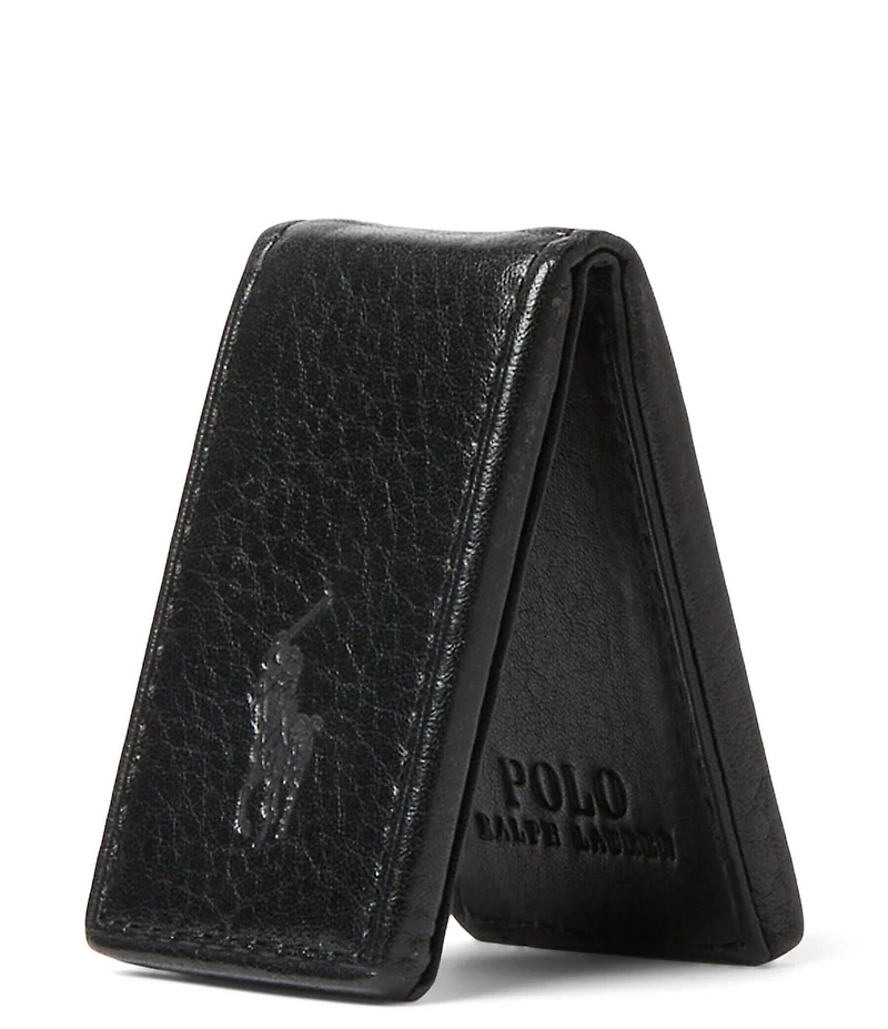 Polo Ralph Lauren Slim Pebbled Leather Money Clip