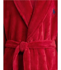 Polo Ralph Lauren Solid Color Long-Sleeve Shawl-Collar Plush Robe