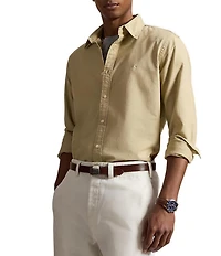 Polo Ralph Lauren Solid Garment-Dye Oxford Classic Fit Long Sleeve Woven Shirt