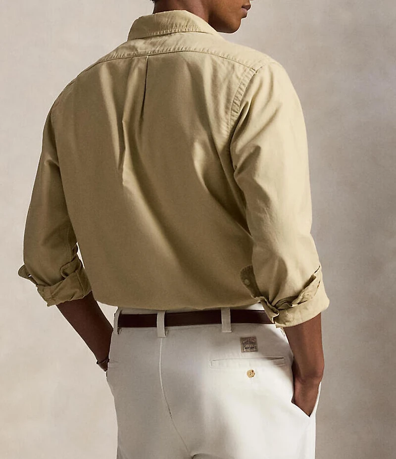 Polo Ralph Lauren Solid Garment-Dye Oxford Classic Fit Long Sleeve Woven Shirt