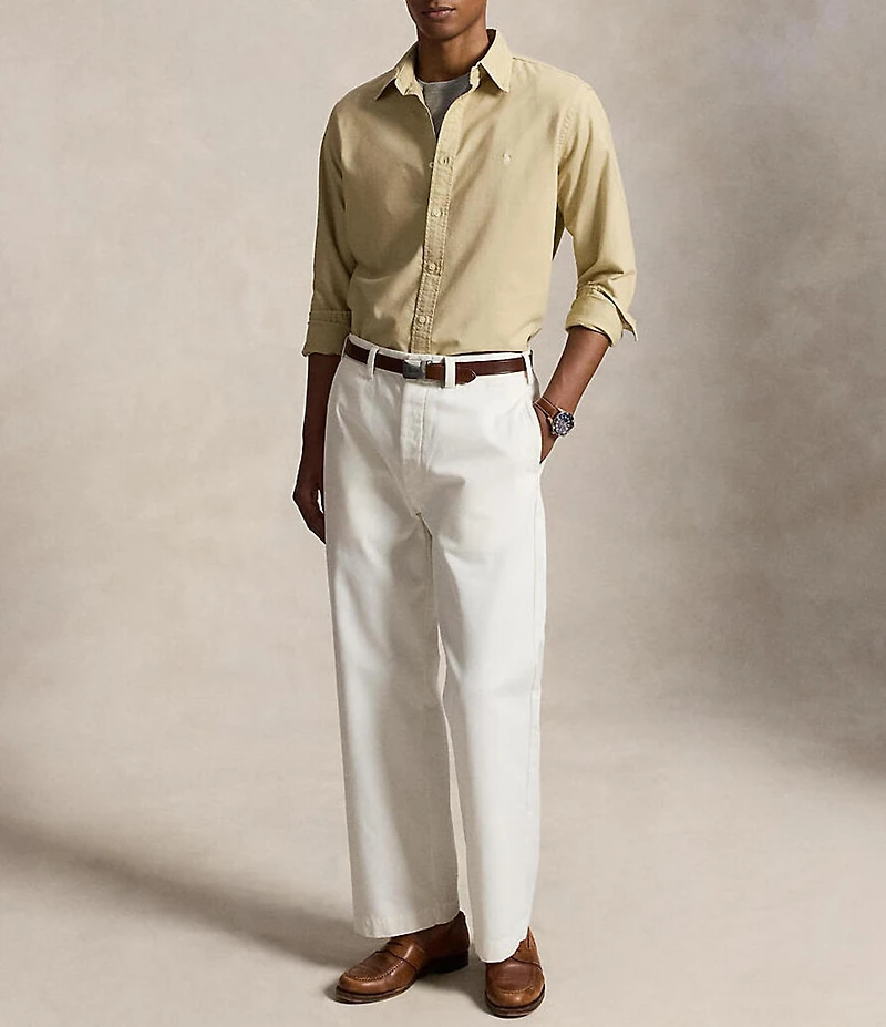 Polo Ralph Lauren Solid Garment-Dye Oxford Classic Fit Long Sleeve Woven Shirt