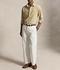 Polo Ralph Lauren Solid Garment-Dye Oxford Classic Fit Long Sleeve Woven Shirt