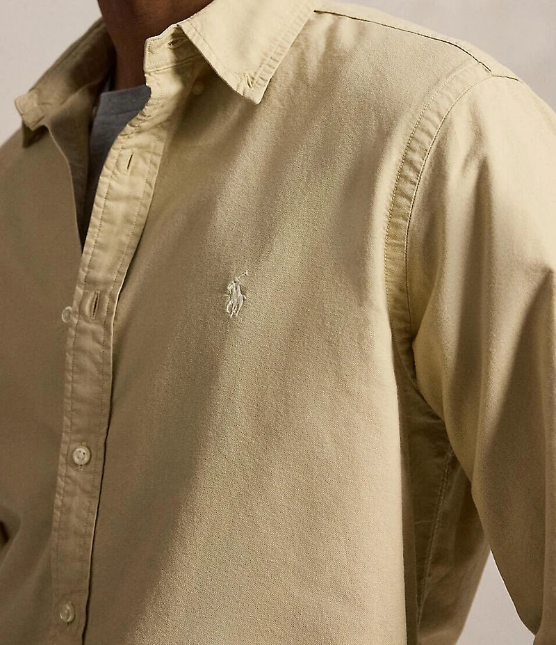 Polo Ralph Lauren Solid Garment-Dye Oxford Classic Fit Long Sleeve Woven Shirt