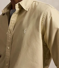Polo Ralph Lauren Solid Garment-Dye Oxford Classic Fit Long Sleeve Woven Shirt