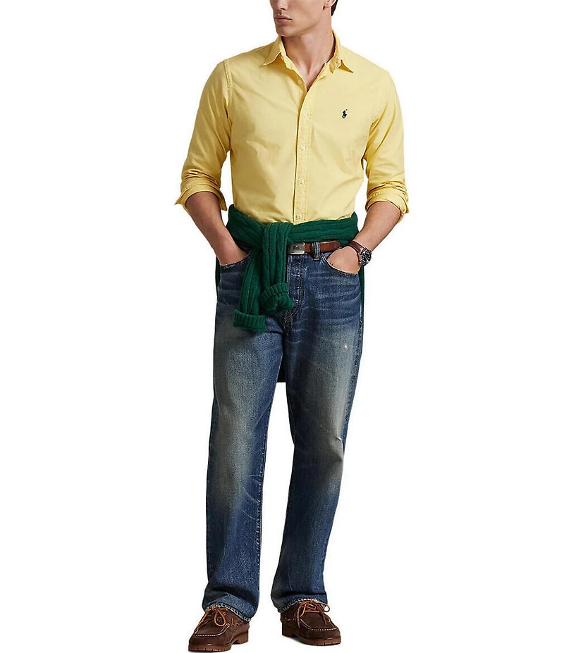 Polo Ralph Lauren Solid Garment-Dye Oxford Classic Fit Long Sleeve Woven Shirt