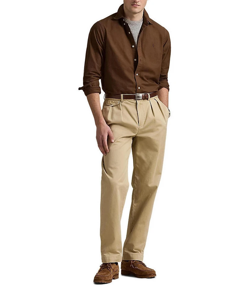 Polo Ralph Lauren Solid Garment-Dye Oxford Classic Fit Long Sleeve Woven Shirt