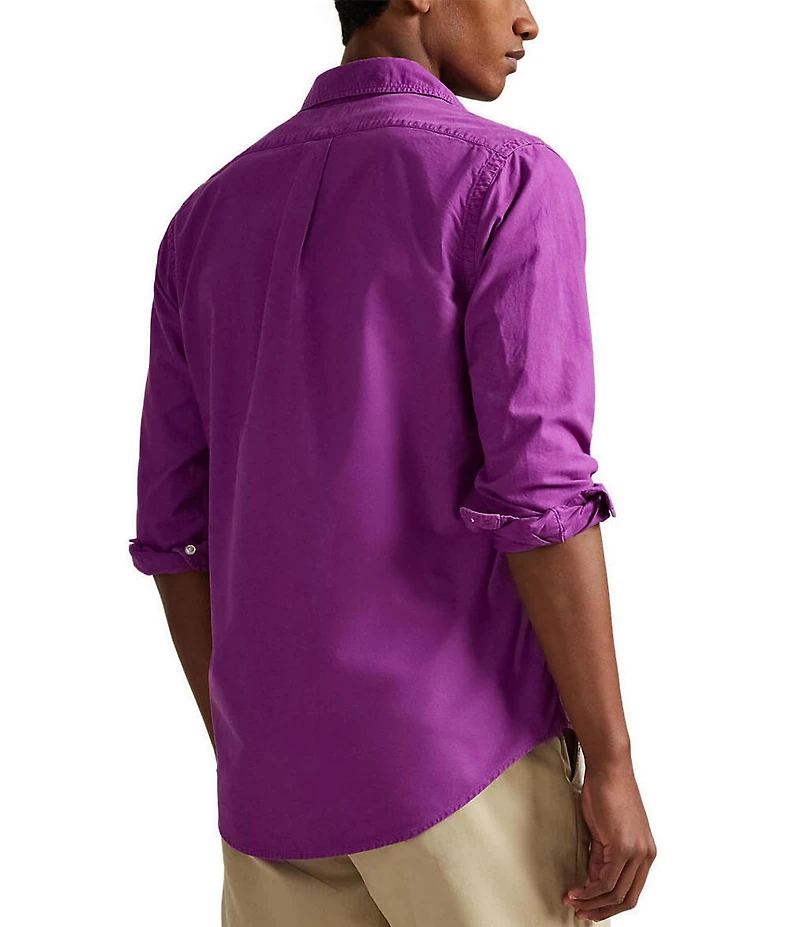 Polo Ralph Lauren Solid Garment-Dye Oxford Classic Fit Long Sleeve Woven Shirt