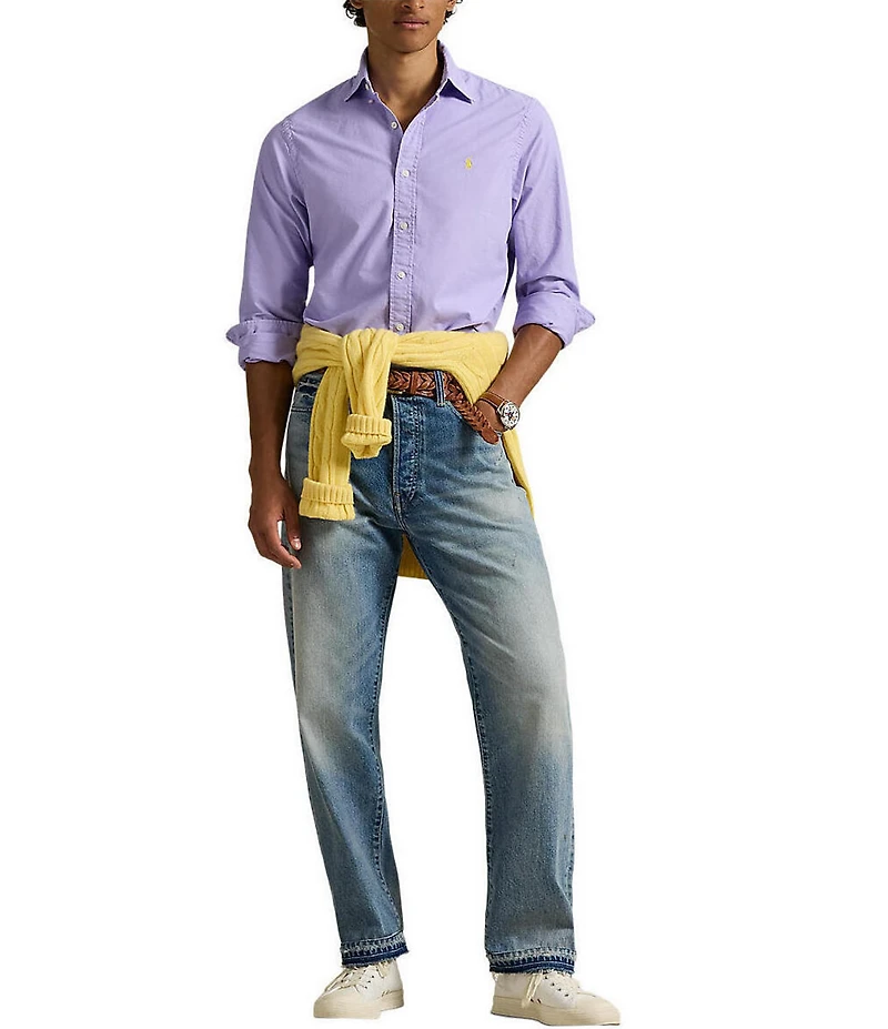 Polo Ralph Lauren Solid Garment-Dye Oxford Classic Fit Long Sleeve Woven Shirt
