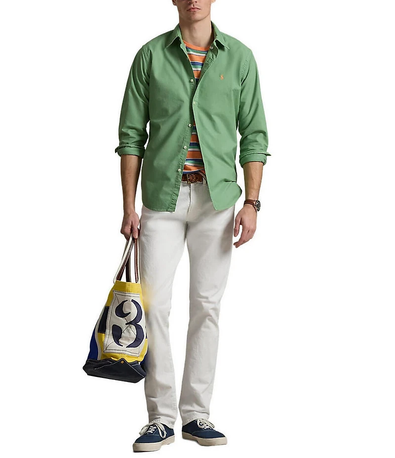 Polo Ralph Lauren Solid Garment-Dye Oxford Classic Fit Long Sleeve Woven Shirt