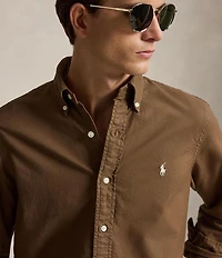 Polo Ralph Lauren Solid Garment-Dye Oxford Classic Fit Long Sleeve Woven Shirt