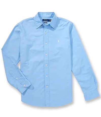 Polo Ralph Lauren Solid Garment-Dye Oxford Classic Fit Long Sleeve Woven Shirt