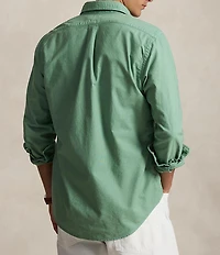 Polo Ralph Lauren Solid Garment-Dye Oxford Classic Fit Long Sleeve Woven Shirt