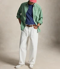 Polo Ralph Lauren Solid Garment-Dye Oxford Classic Fit Long Sleeve Woven Shirt