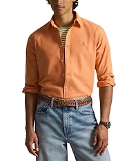 Polo Ralph Lauren Solid Garment-Dye Oxford Classic Fit Long Sleeve Woven Shirt