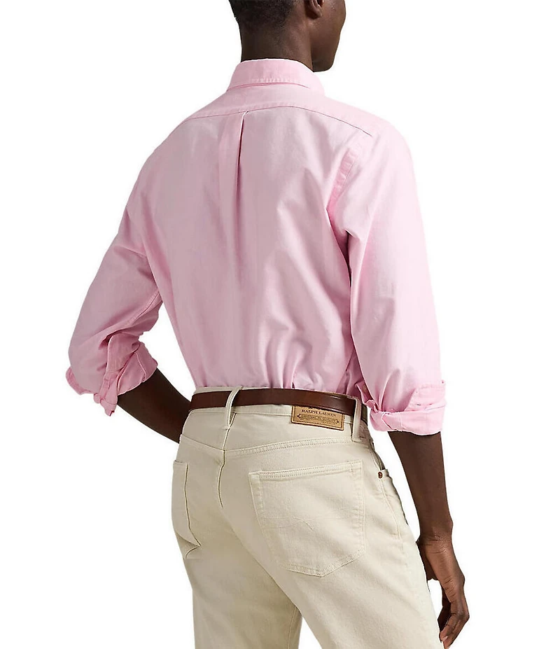 Polo Ralph Lauren Solid Garment-Dye Oxford Classic Fit Long Sleeve Woven Shirt