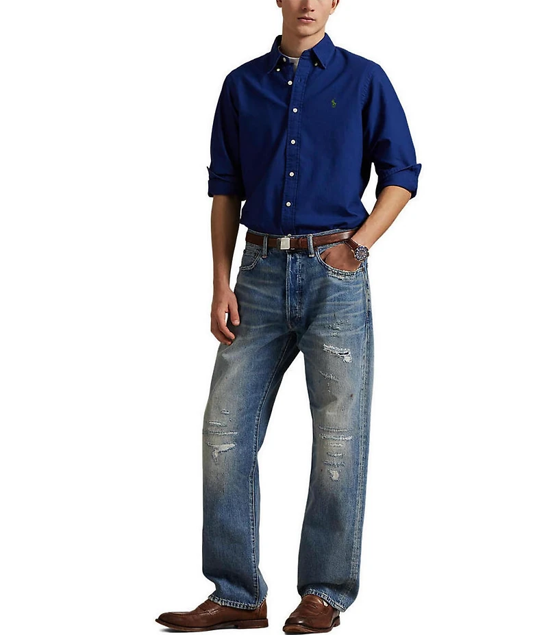 Polo Ralph Lauren Solid Garment-Dye Oxford Classic Fit Long Sleeve Woven Shirt