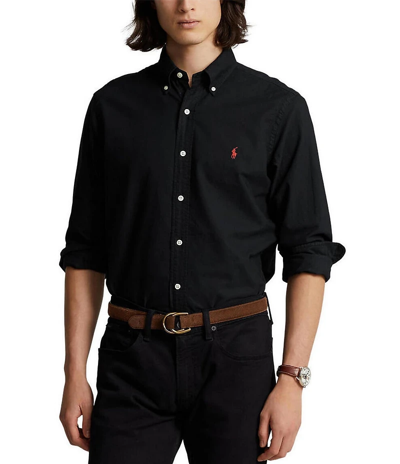 Polo Ralph Lauren Solid Garment-Dye Oxford Classic Fit Long Sleeve Woven Shirt