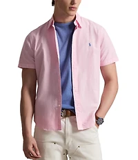 Polo Ralph Lauren Solid Garment-Dye Oxford Short Sleeve Woven Shirt