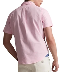 Polo Ralph Lauren Solid Garment-Dye Oxford Short Sleeve Woven Shirt