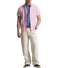 Polo Ralph Lauren Solid Garment-Dye Oxford Short Sleeve Woven Shirt