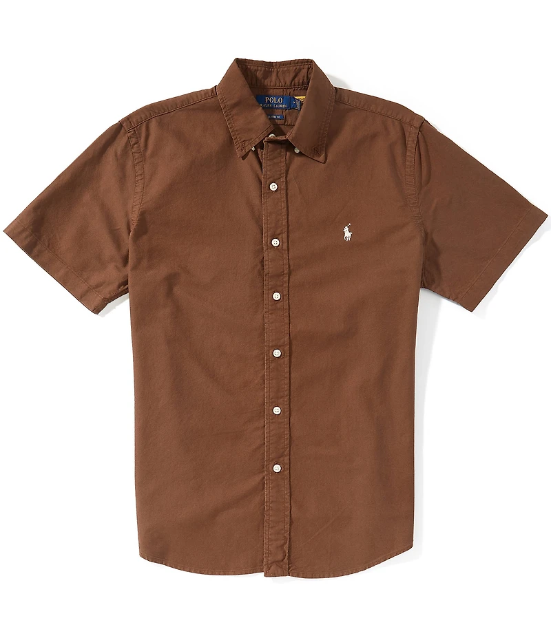 Polo Ralph Lauren Solid Garment-Dye Oxford Short Sleeve Woven Shirt