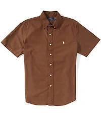 Polo Ralph Lauren Solid Garment-Dye Oxford Short Sleeve Woven Shirt