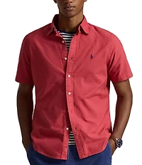 Polo Ralph Lauren Solid Garment-Dye Oxford Short Sleeve Woven Shirt