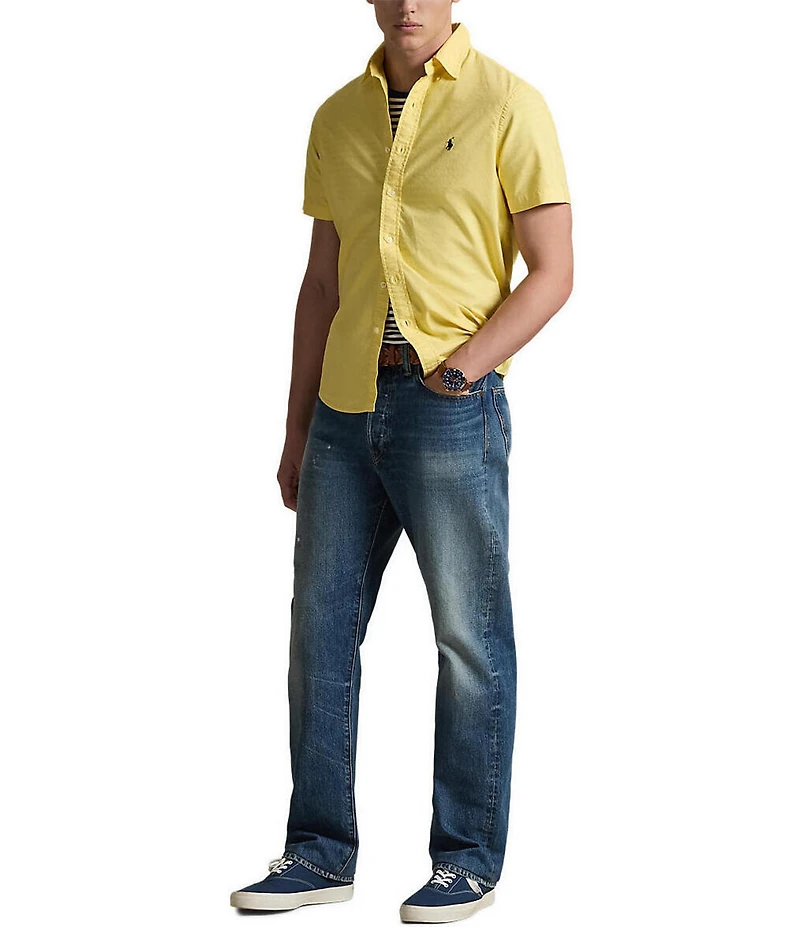 Polo Ralph Lauren Solid Garment-Dye Oxford Short Sleeve Woven Shirt