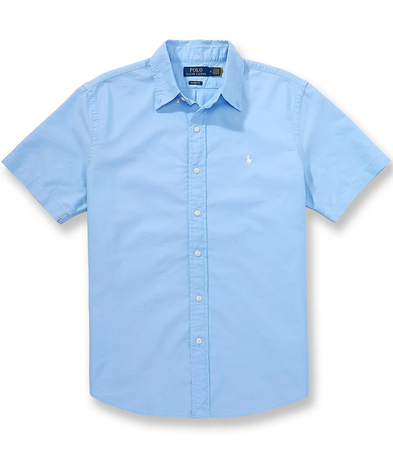 Polo Ralph Lauren Solid Garment-Dye Oxford Short Sleeve Woven Shirt