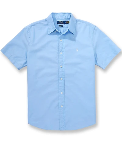 Polo Ralph Lauren Solid Garment-Dye Oxford Short Sleeve Woven Shirt