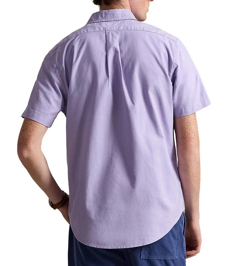 Polo Ralph Lauren Solid Garment-Dye Oxford Short Sleeve Woven Shirt