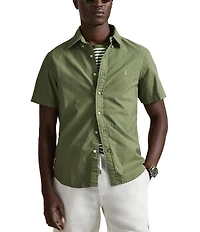 Polo Ralph Lauren Solid Garment-Dye Oxford Short Sleeve Woven Shirt