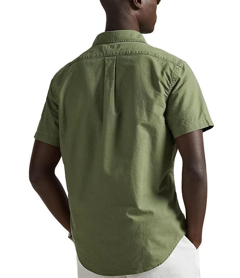 Polo Ralph Lauren Solid Garment-Dye Oxford Short Sleeve Woven Shirt