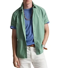 Polo Ralph Lauren Solid Garment-Dye Oxford Short Sleeve Woven Shirt