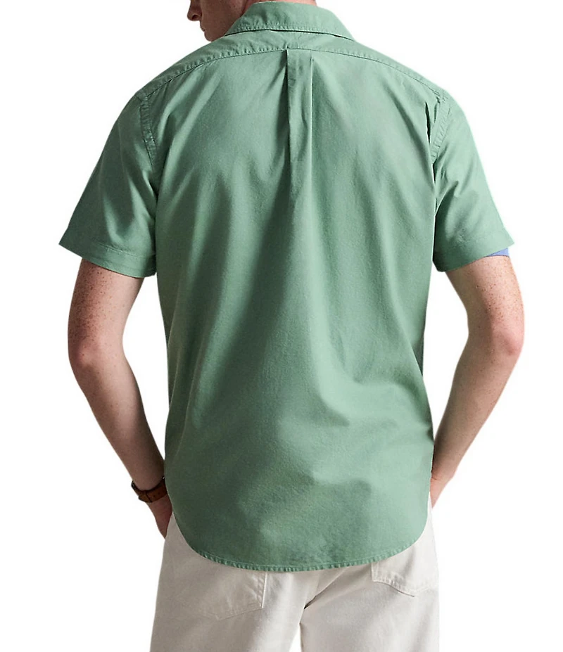 Polo Ralph Lauren Solid Garment-Dye Oxford Short Sleeve Woven Shirt