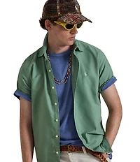 Polo Ralph Lauren Solid Garment-Dye Oxford Short Sleeve Woven Shirt