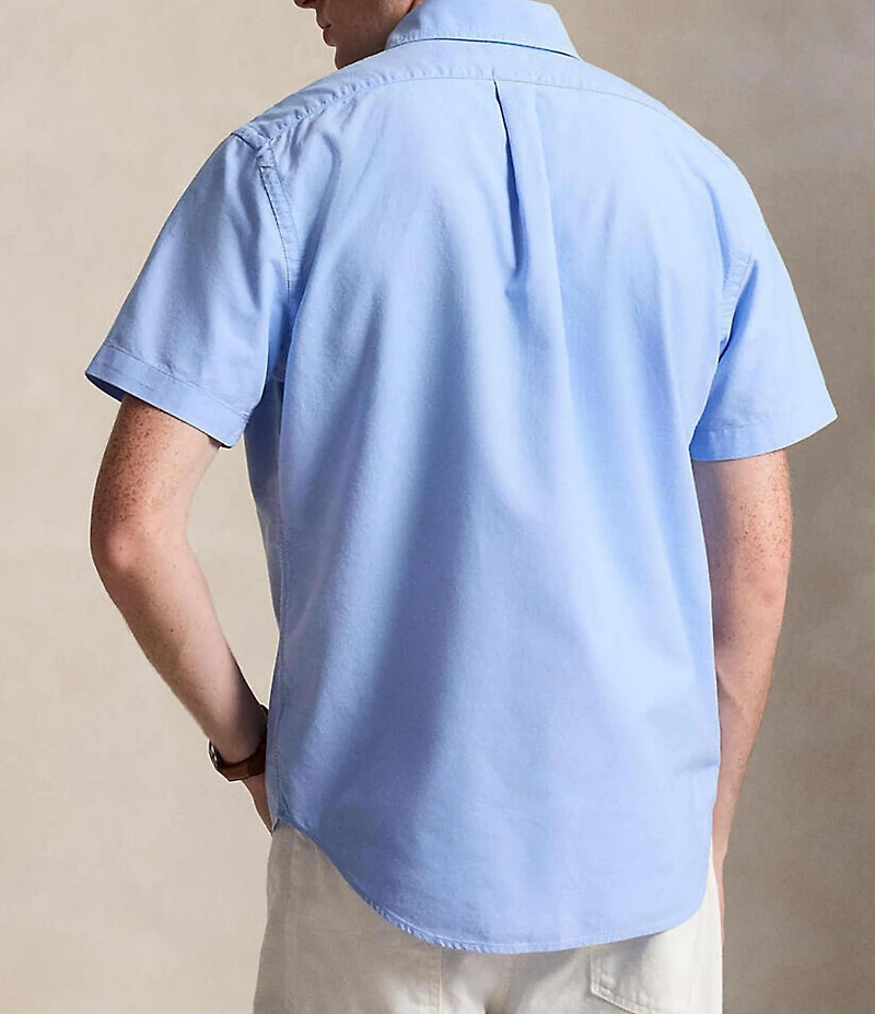 Polo Ralph Lauren Solid Garment-Dye Oxford Short Sleeve Woven Shirt