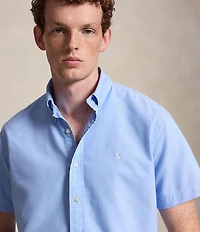 Polo Ralph Lauren Solid Garment-Dye Oxford Short Sleeve Woven Shirt