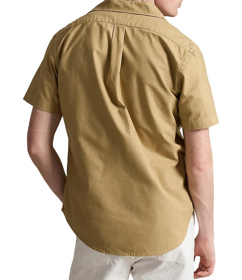 Polo Ralph Lauren Solid Garment-Dye Oxford Short Sleeve Woven Shirt