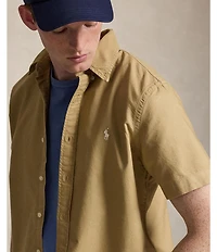 Polo Ralph Lauren Solid Garment-Dye Oxford Short Sleeve Woven Shirt
